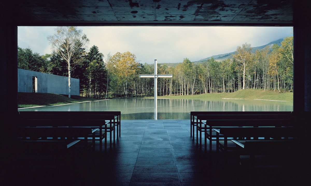 Tadao Ando Tadao Ando's Church on the Water in Japan Above: Tadao Ando's Green Apple installation  Photos: Courtesy of Xu Pei